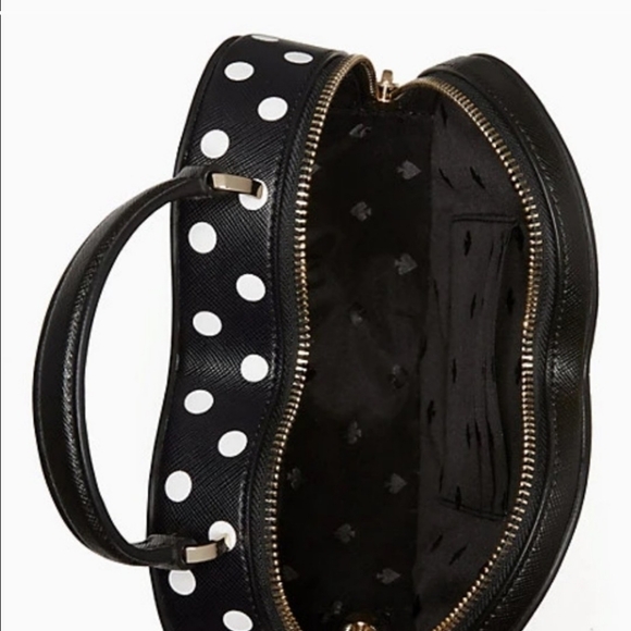 Kate Spade Heart Crossbody Polkadot Black Love Shack - Picture 4 of 4